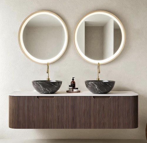 Floating walnut bathroom - 60”,